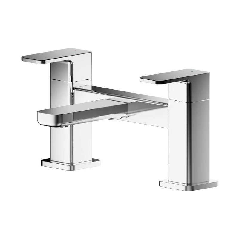 Nuie Windon Deck Mounted Bath Filler Contemporary Chrome Brass 136x230x147mm