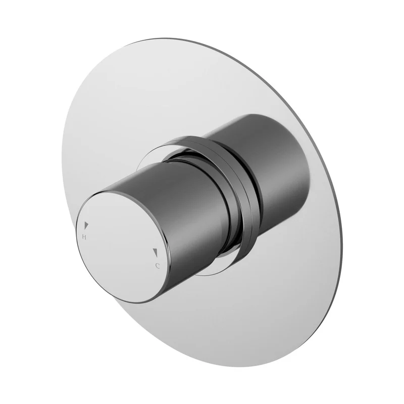 Nuie Binsey Thermostatic Temperature Control Valve Contemporary Chrome Brass ABS 125x125x135mm