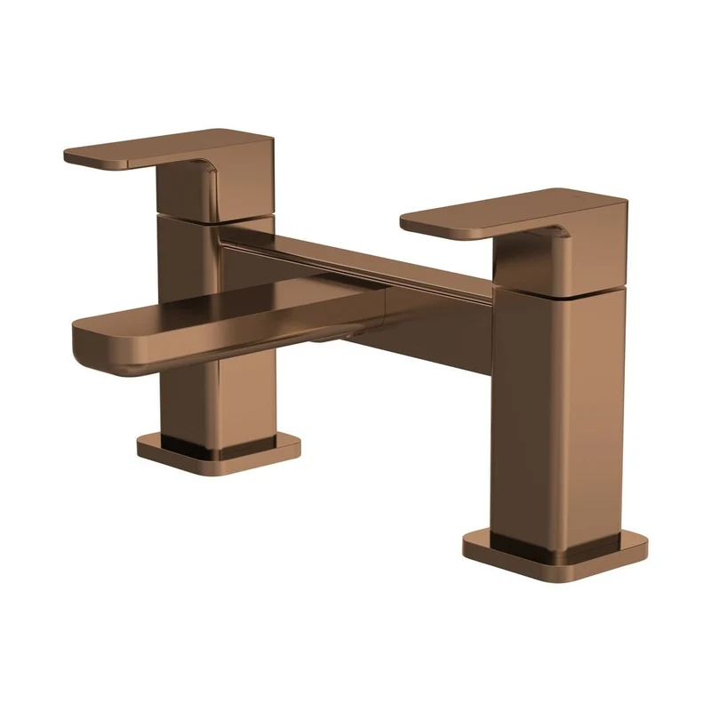Nuie Windon Deck Mounted Bath Filler Contemporary Brushed Bronze Brass 136x230x147mm