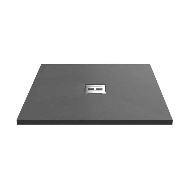 Nuie Slim Square Trays Square Shower Tray 900 X 900mm Contemporary Grey Slate Acrylic Capped ABS Caco3 And Pu