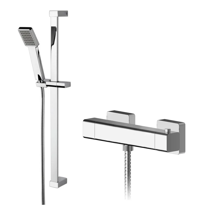 Cape Exposed Thermostatic Shower Set - Chrome