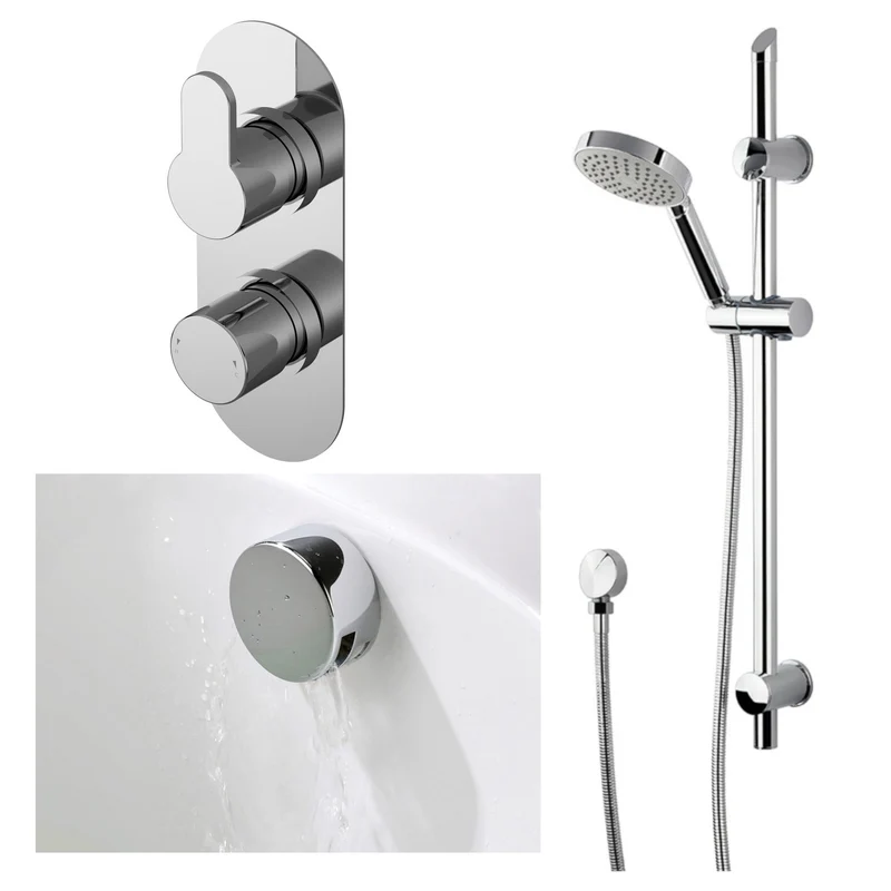 Lana Concealed Thermostatic Bath Shower Set - Chrome