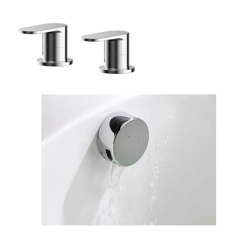 Capri Bath Valves & Overflow Filler Waste Set - Chrome