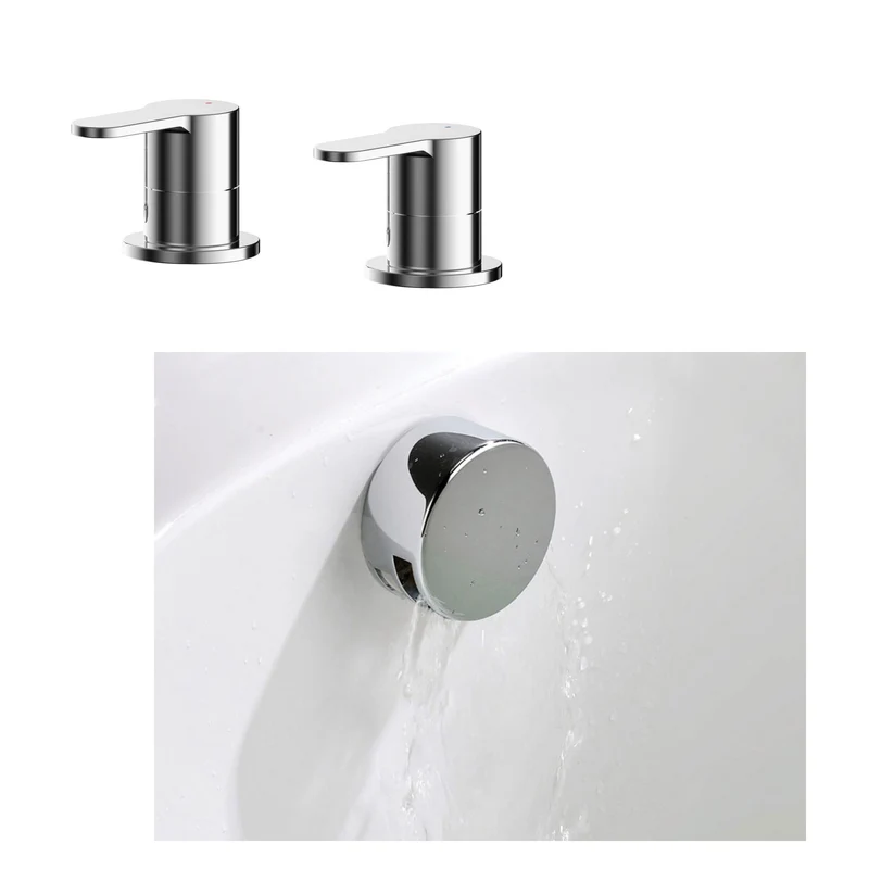 Lana Bath Valves & Overflow Filler Waste Set - Chrome
