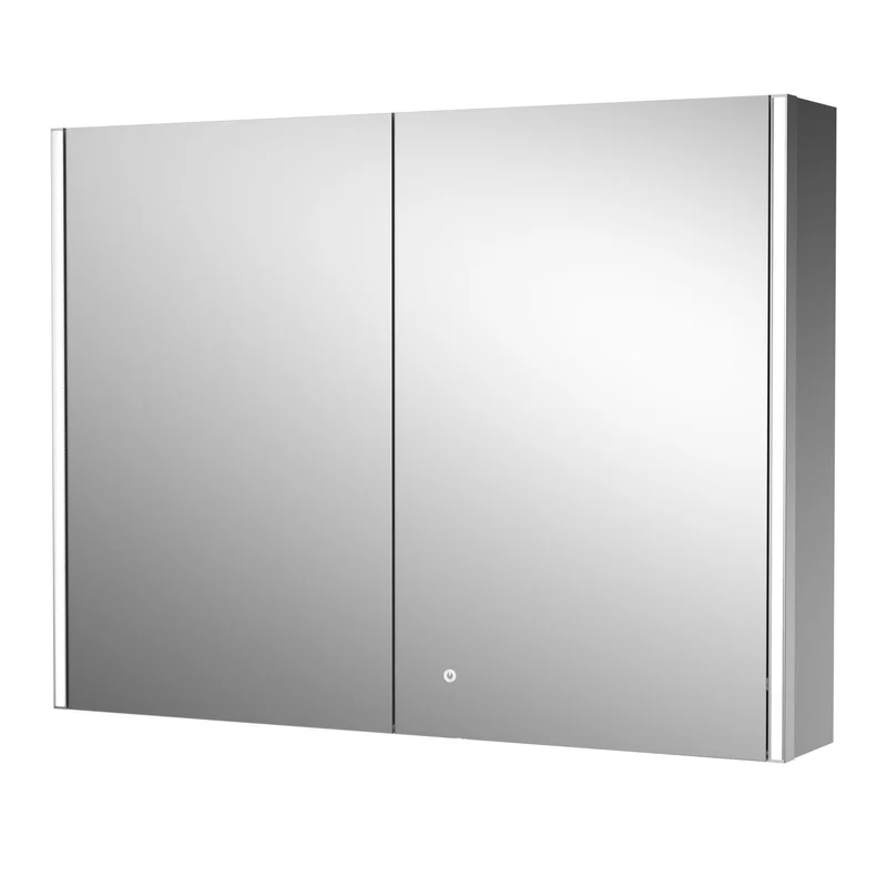 Lumin 800mm LED Touch Sensor Mirror Cabinet With Shaver Socket & Demister