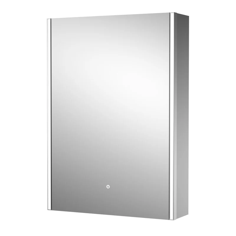 Lumin 500mm LED Touch Sensor Mirror Cabinet With Shaver Socket & Demister