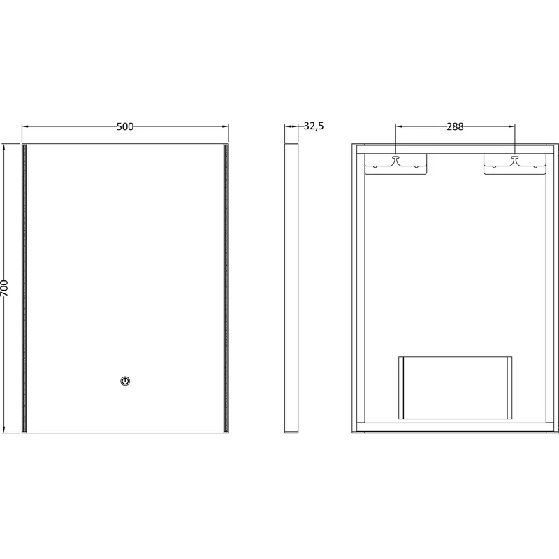 Lumin 500 x 700mm LED Touch Sensor Mirror With Demister