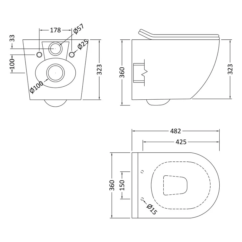 Lana Rimless Wall Hung Toilet & Soft Close Seat