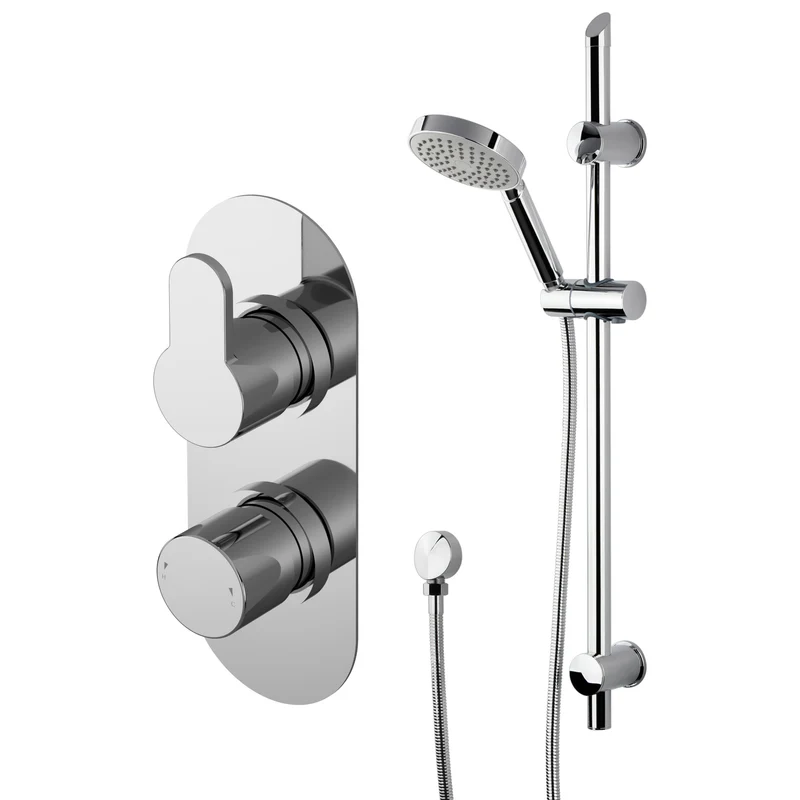 Lana Concealed Shower Package With Rail Kit - Chrome