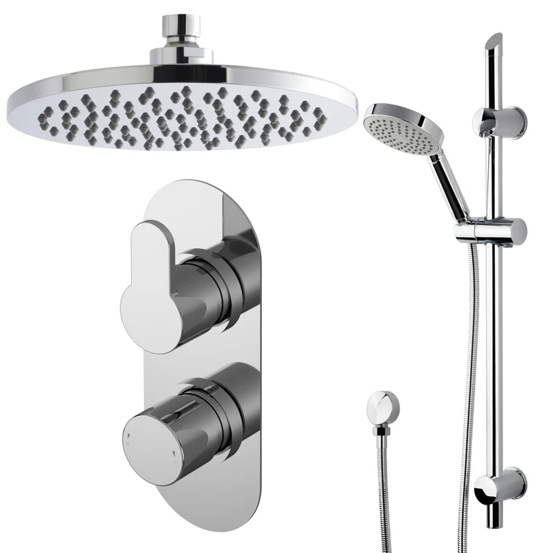 Lana Concealed Shower Package With Fixed Head & Rail Kit - Chrome