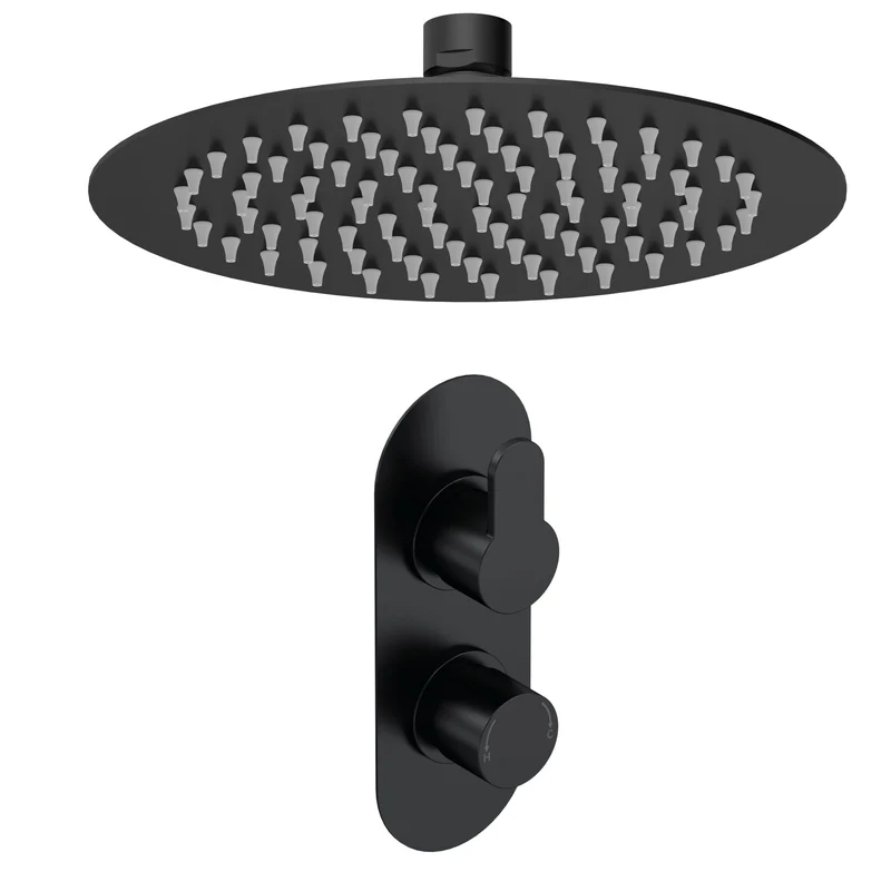 Lana Black Concealed Shower Package With Fixed Head