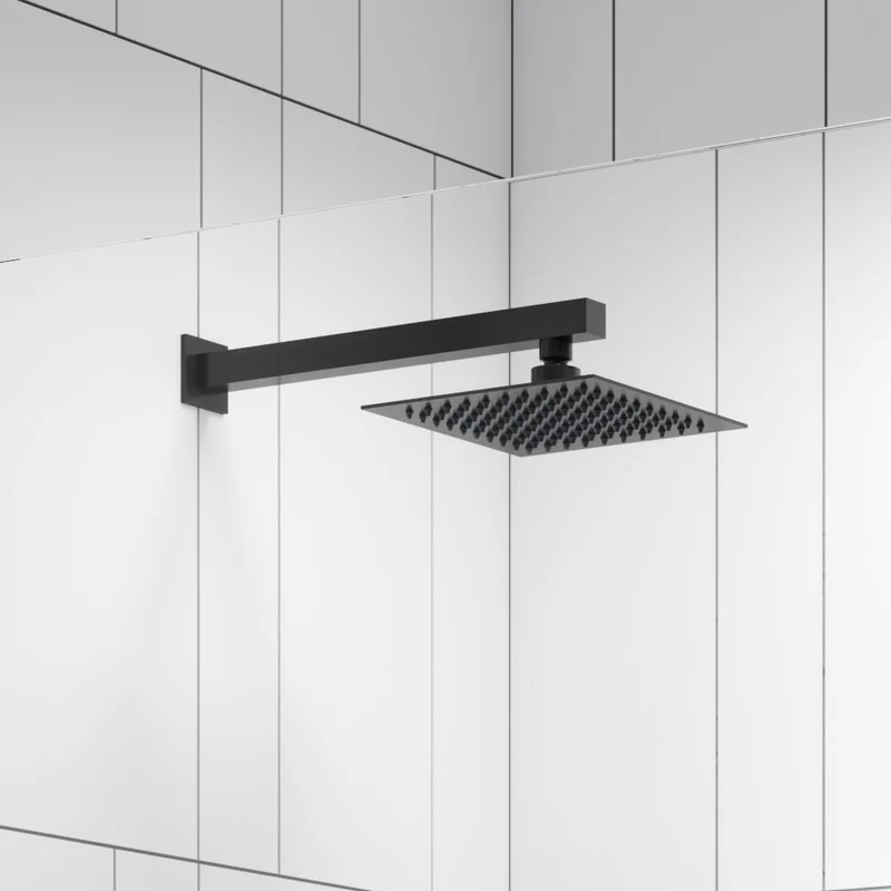 Cape Black Concealed Shower Package With Fixed Head & Handset