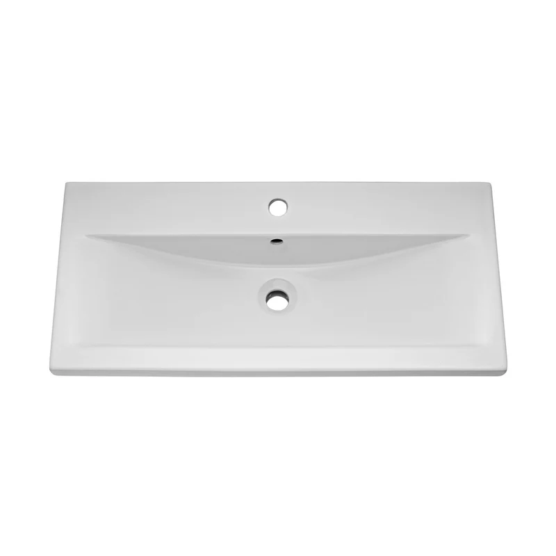 Nuie Eden 1000mm Floor Standing Cabinet & Mid-edge Basin Contemporary Gloss White MFC Painted Gloss 840x1010x390mm