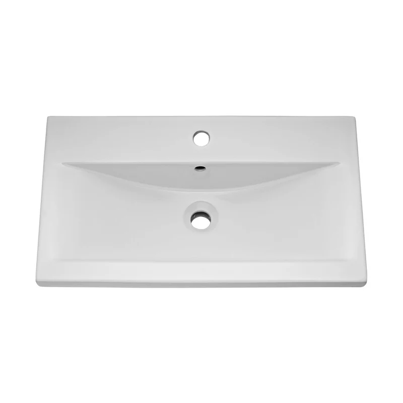 Nuie Eden 800mm Floor Standing Cabinet & Mid-edge Basin Contemporary Gloss White MFC Painted Gloss 818x805x400mm