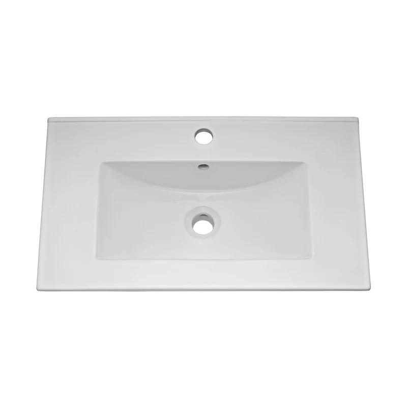 Nuie Eden 800mm Floor Standing Cabinet & Minimalist Basin Contemporary Gloss White MFC Painted Gloss 840x810x390mm
