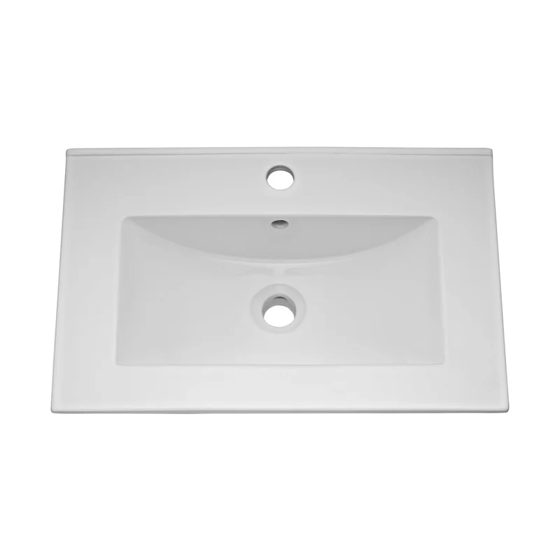 Nuie Eden 600mm Floor Standing Cabinet & Minimalist Basin Contemporary Gloss White MFC Painted Gloss 840x610x390mm