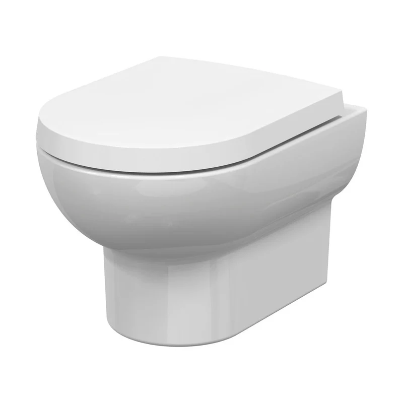 Nuie Isla Wall Hung Pan Contemporary White Vitreous China 325x370x520mm