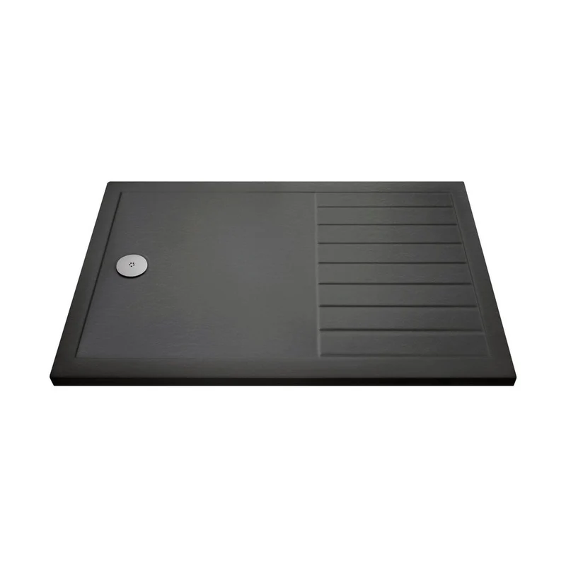 Nuie Wetroom Trays Rectangular Walk-in Shower Tray 1700 X 800 Contemporary Grey Slate Acrylic Capped ABS Caco3 And Pu