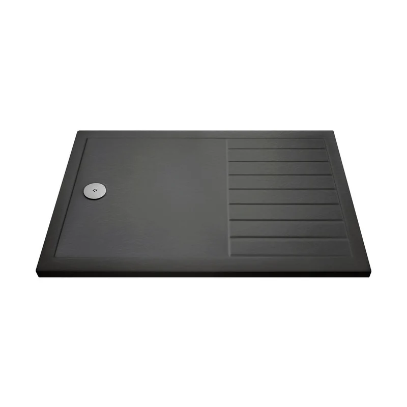 Nuie Wetroom Trays Rectangular Walk-in Shower Tray 1600 X 800 Contemporary Grey Slate Acrylic Capped ABS Caco3 And Pu