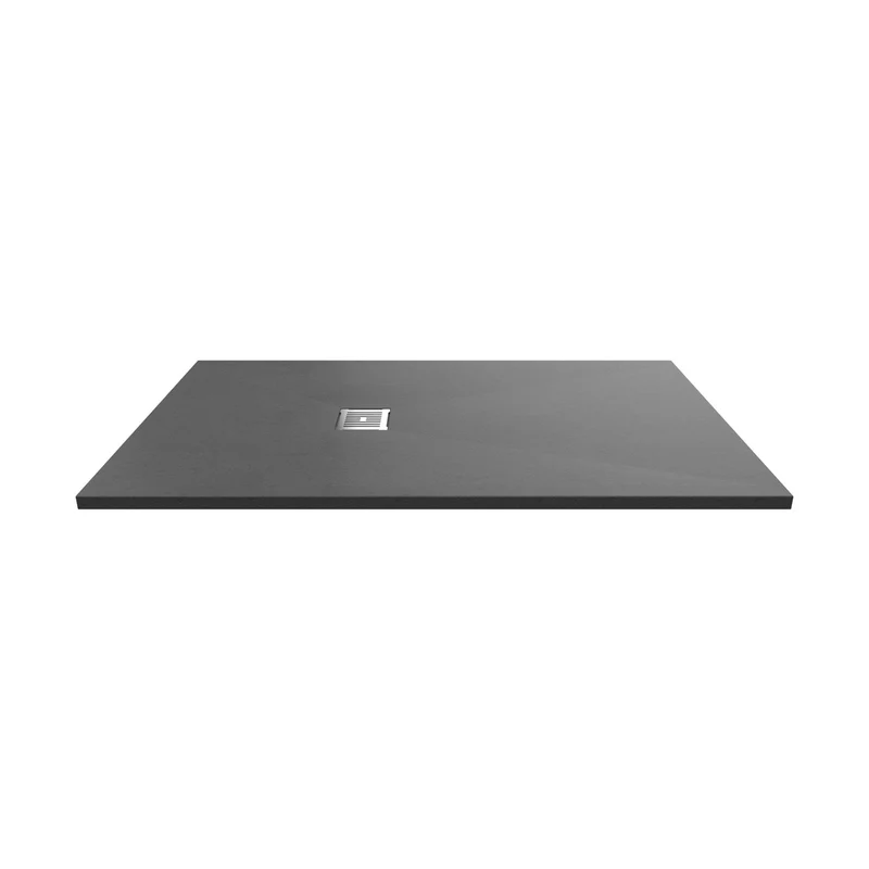 Nuie Slim Rectangular Trays Rectangular Shower Tray 1600 X 900mm Contemporary Grey Slate Acrylic Capped ABS Caco3 And Pu