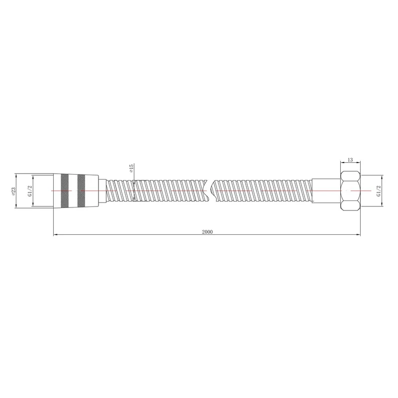 2m Shower Hose - Chrome