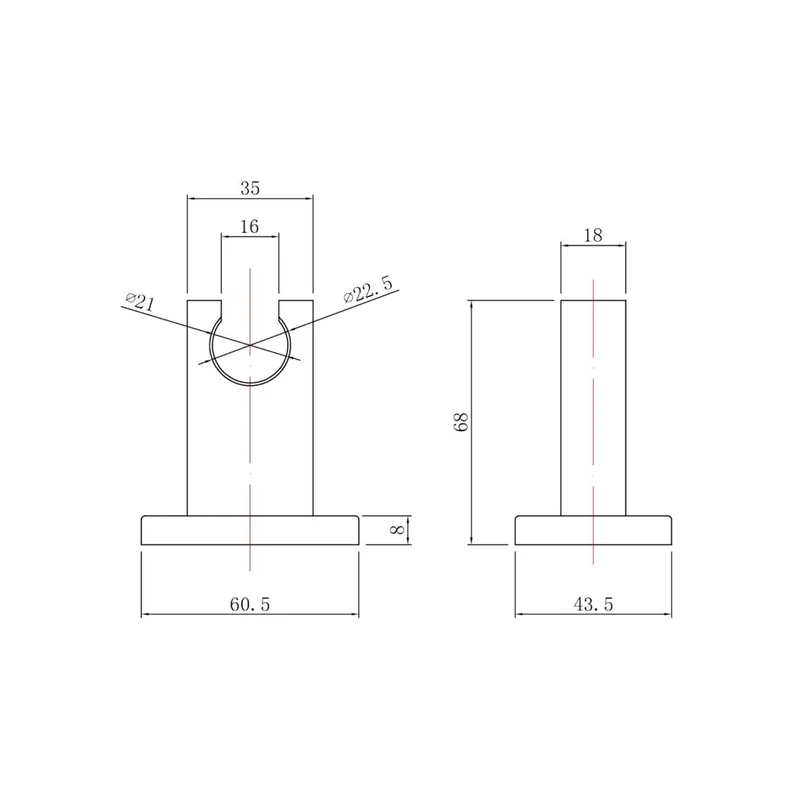 Square Shower Bracket - Chrome
