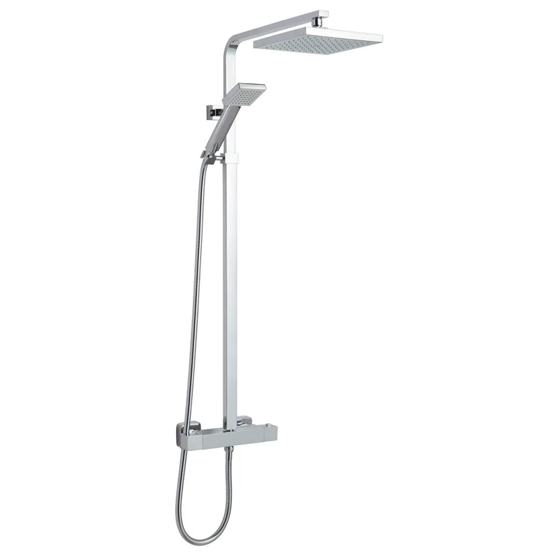 Cape Square Thermostatic Exposed Shower Kit - Chrome