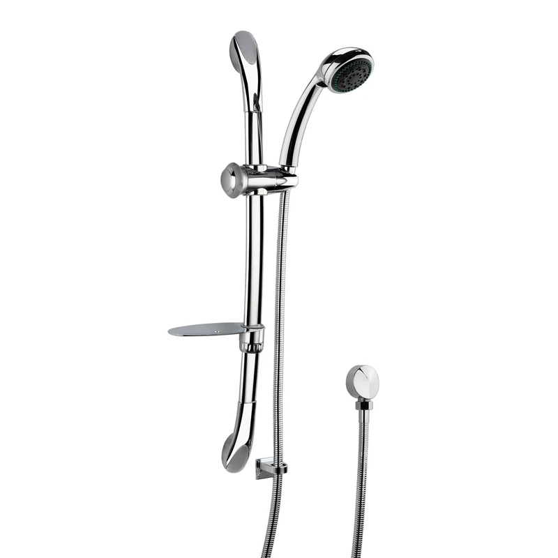 Layla Curved Slide Rail Shower Kit - Chrome