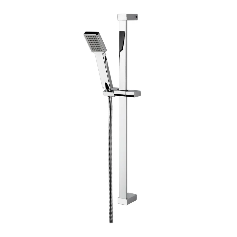 Cape Rectangular Slide Rail Shower Kit - Chrome
