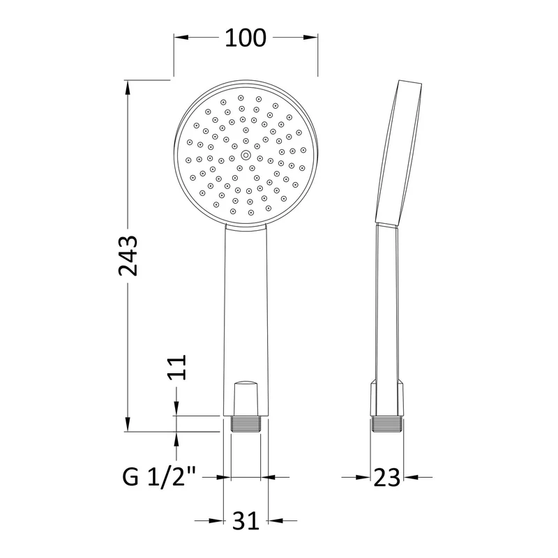 Lana Single Function Water Saving Handset - Chrome