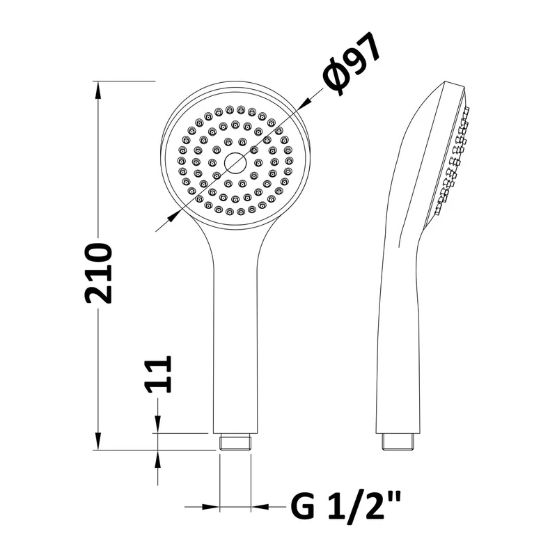 Jenson Easy Clean Shower Handset - Chrome
