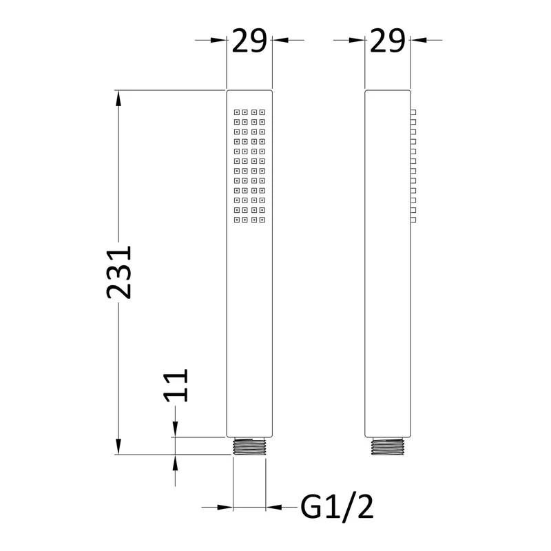 Cape Brushed Brass Square Shower Handset