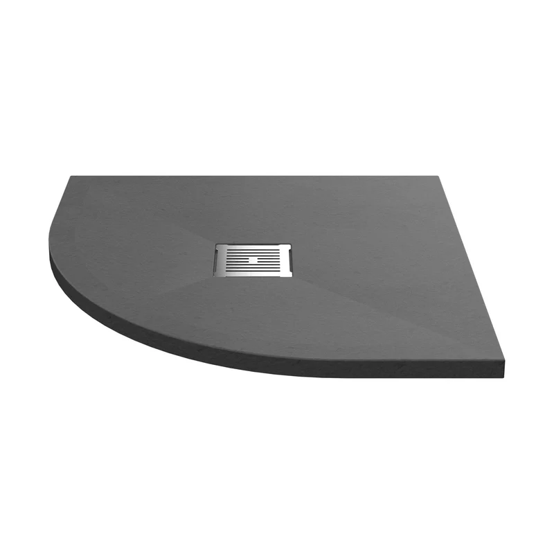 Nuie Slim Quadrant Trays Quad Shower Tray 800 X 800mm Contemporary Grey Slate Acrylic Capped ABS Caco3 And Pu