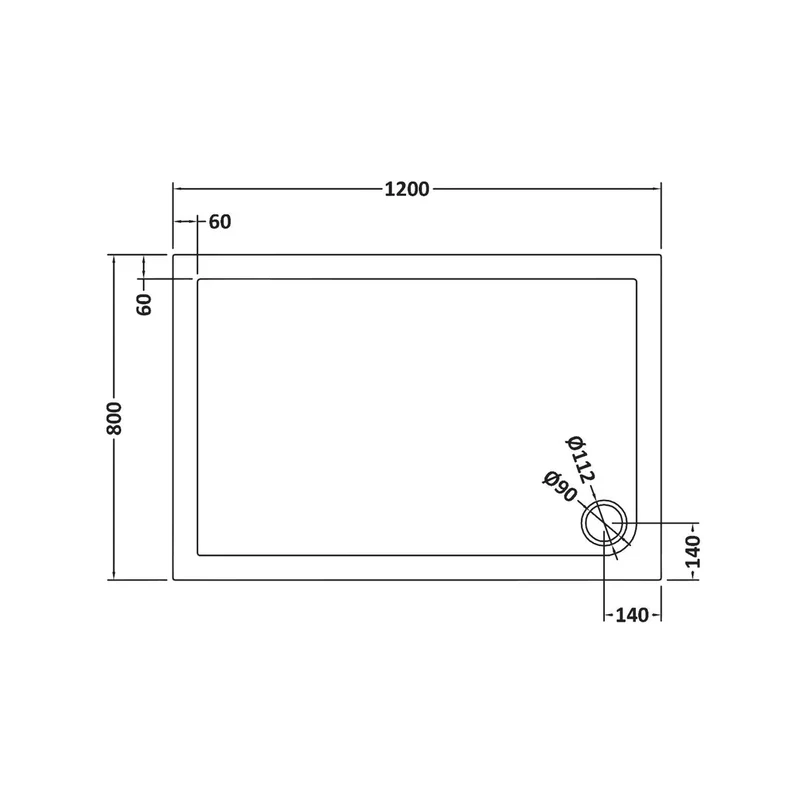 Nuie Rectangular Trays Rectangular Shower Tray 1200 X 800mm Contemporary Grey Slate Acrylic Capped ABS Caco3 And Pu