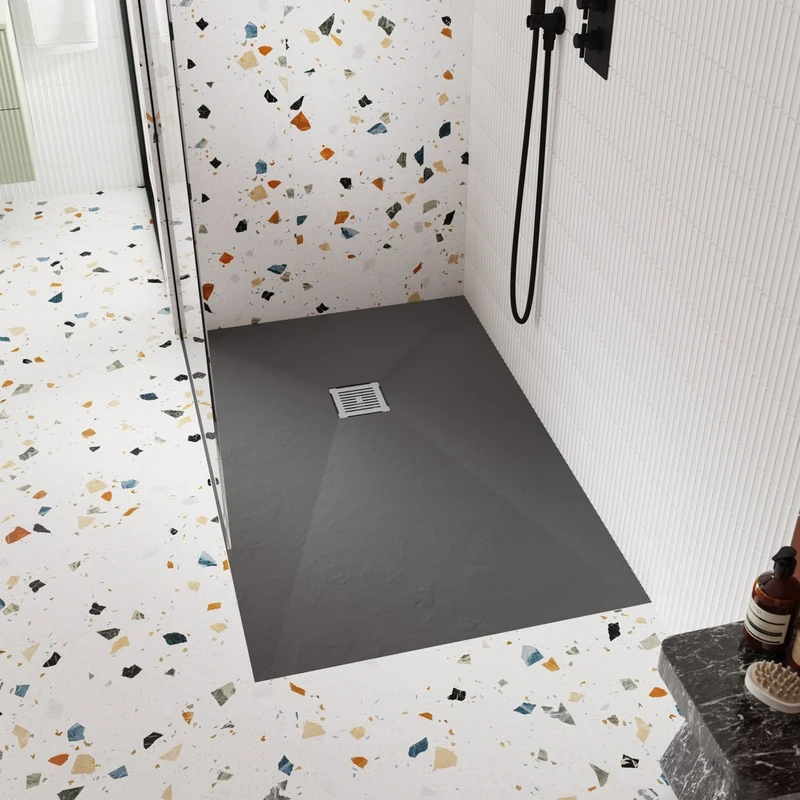 Nuie Shower Tray Wastes Square Shower Waste With Chrome Top Contemporary Black Chrome Stainless Steel 86x144x144mm