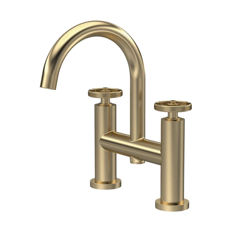Nuie Revolution Bath Filler Contemporary Brushed Brass Brass 319x230x50mm
