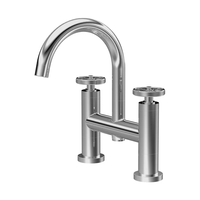 Nuie Revolution Bath Filler Contemporary Chrome Brass 319x230x50mm