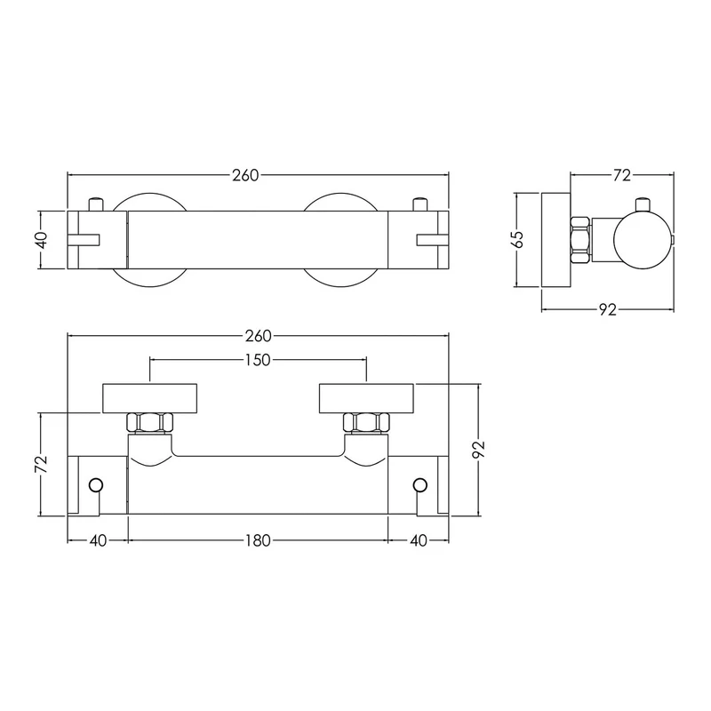 Lana Exposed Thermostatic Bar Valve