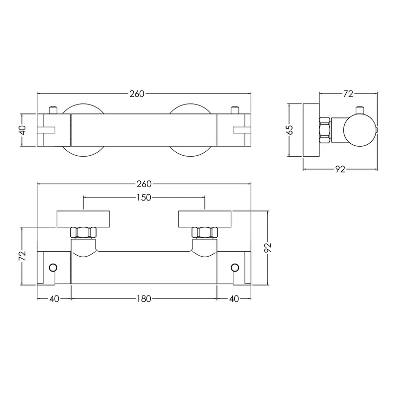 Capri Exposed Thermostatic Bar Valve