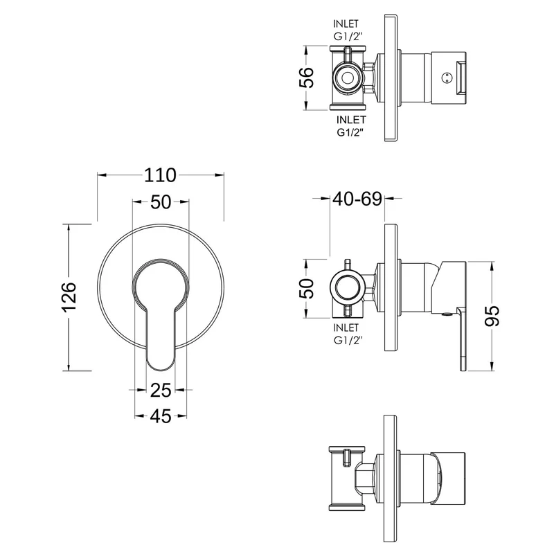 Lana 1 Outlet Concealed Manual Valve