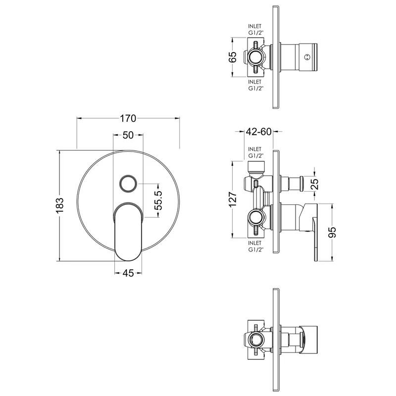 Capri 2 Outlet Concealed Manual Valve