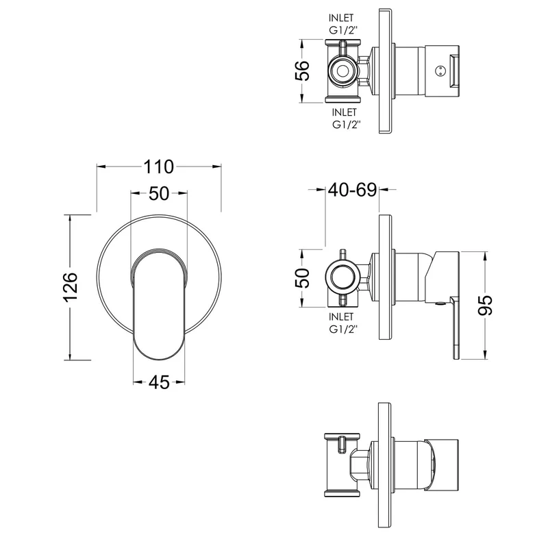 Capri 1 Outlet Concealed Manual Valve