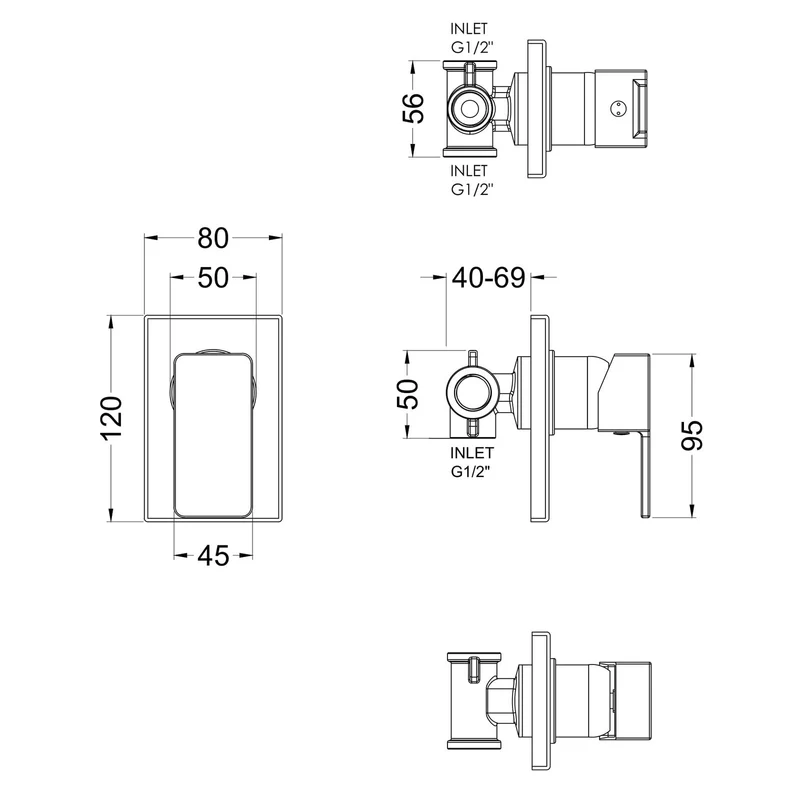 Cape 1 Outlet Concealed Manual Valve