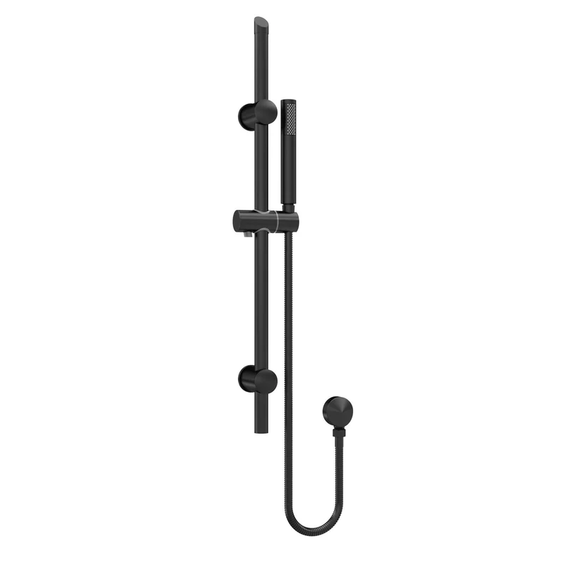 Lana Black Round Slide Rail Shower Kit With Oulet Elbow