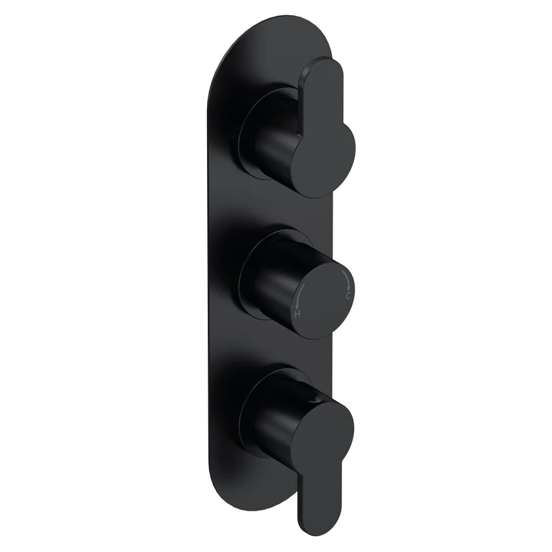 Lana Black 2 Outlet Concealed Thermostatic Valve With 3 Handles