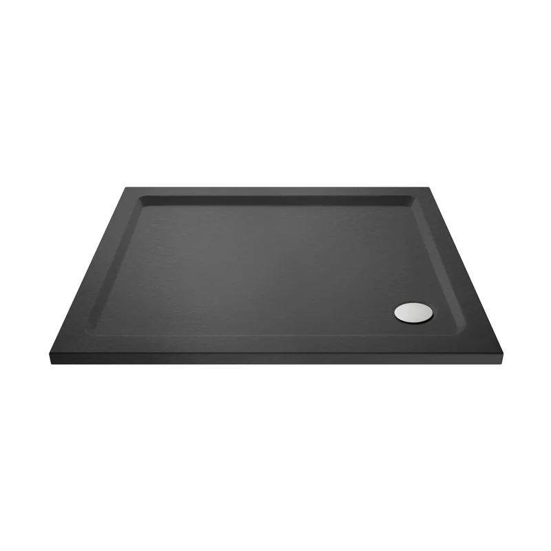 Nuie Rectangular Trays Rectangular Shower Tray 1100 X 900mm Contemporary Grey Slate Acrylic Capped ABS Caco3 And Pu