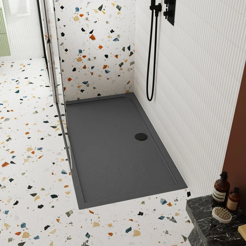 Nuie Shower Tray Wastes Black Fast Flow Shower Waste Contemporary Matt Black Polypropylene 99x116x116mm