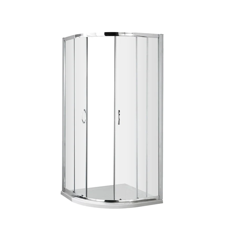Nuie Ella 1850 X 800mm Quadrant Shower Enclosure Contemporary Chrome Aluminium 1850x780x780mm