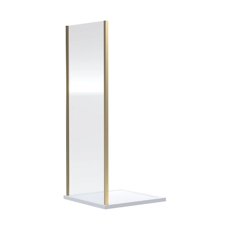 Nuie Rene 1900 X 900mm Side Panel Contemporary Brushed Brass Aluminium 1900x890x31mm