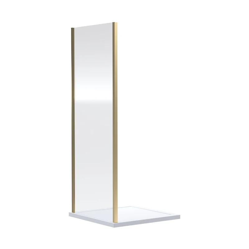 Nuie Rene 1900 X 760mm Side Panel Contemporary Brushed Brass Aluminium 1900x750x31mm